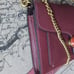 COACH TABBY CHAIN CLUTCH WINE PEBBLE LEATHER CROSSBODY SHOULDER BAG 4792