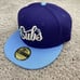 Chicago Cubs New Era 59Fifty Hat Fitted 7 1/4 Purple Blue Wrigley Side Patch Cap