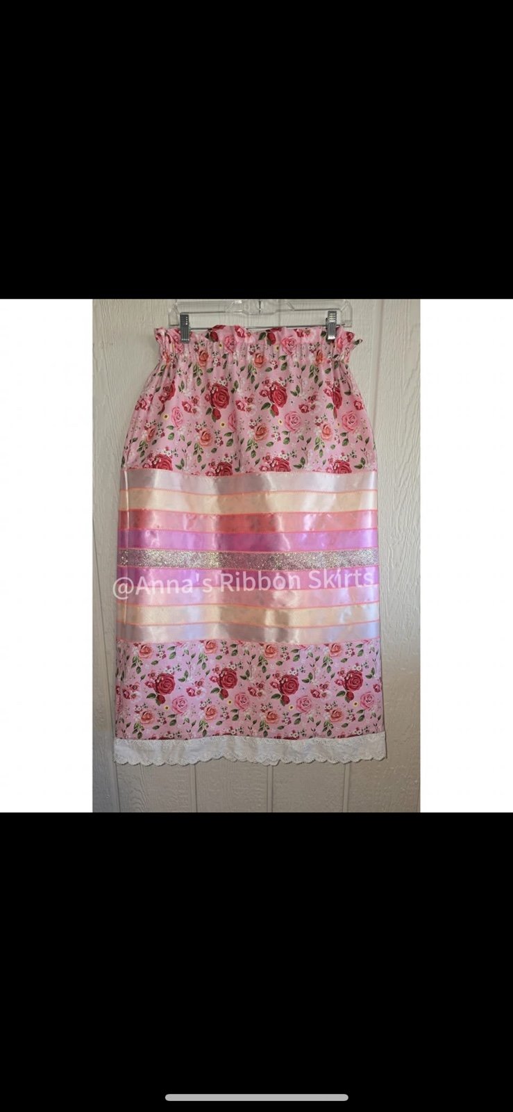 Rose Print Ribbon Skirt