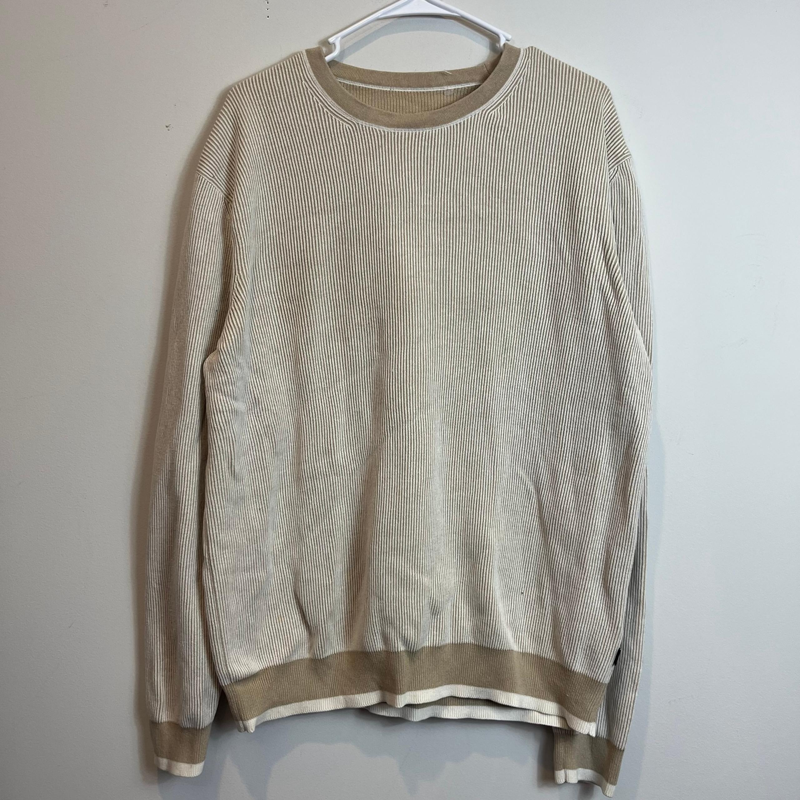 Hugo Boss Sweater Mens 2XL XXL Beige Pullover Casual Knit