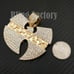 HIP HOP JEWELRY GOLD PLATED LAB DIAMOND ICED LARGE WU TANG BLING CHARM PENDANT