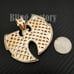 HIP HOP JEWELRY GOLD PLATED LAB DIAMOND ICED LARGE WU TANG BLING CHARM PENDANT