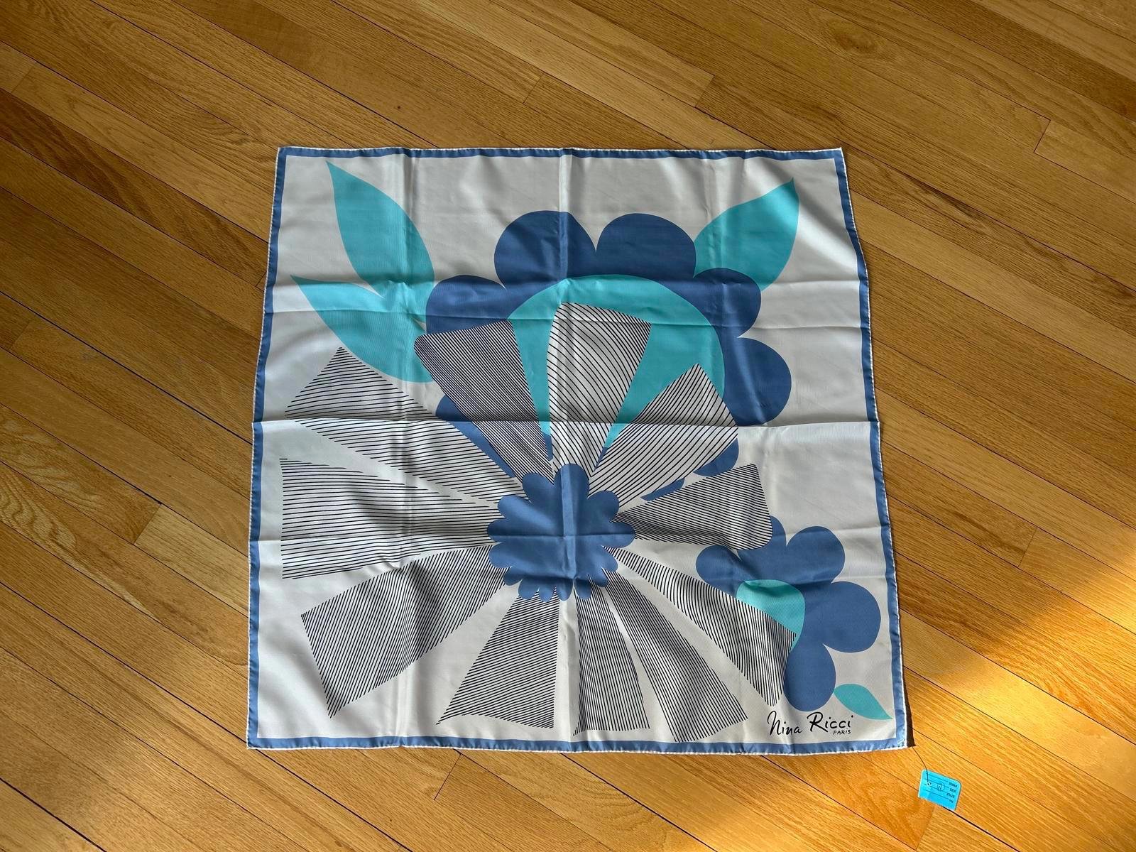 Nina Ricci Vintage Silk Scarf - Floral Design