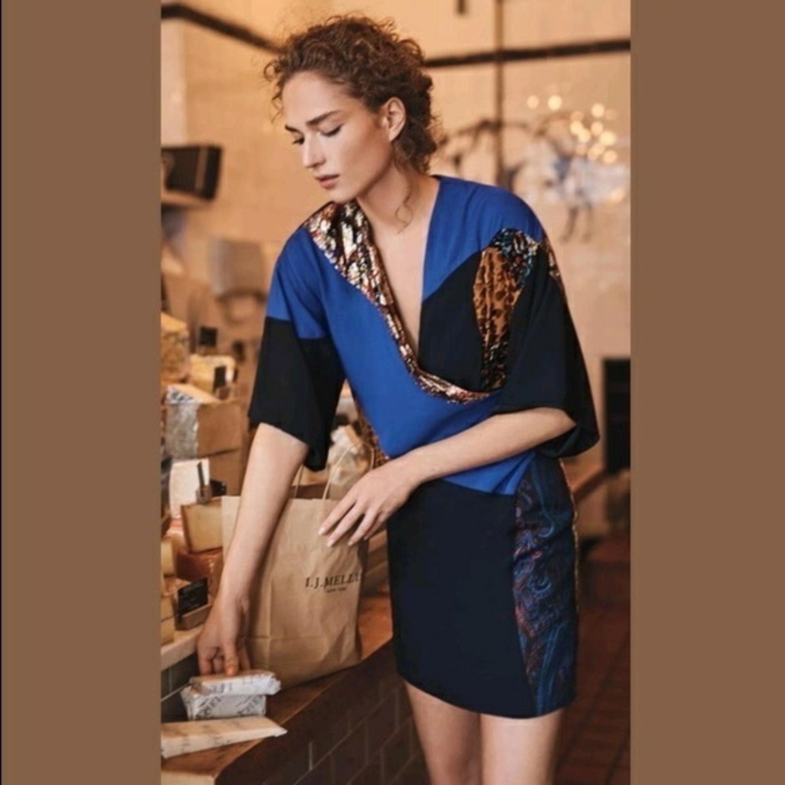 HD IN PARIS PATCHWORK SHIFT DRESS US Sz 4