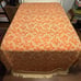 Vintage Bates Bedspread 84x114 Terra Cotta & Creamy Yellow with Fringe