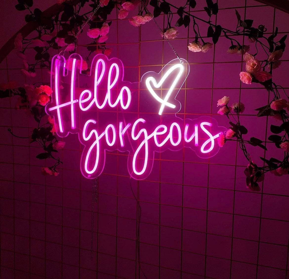Bright White Hello Gorgeous Light Sign
