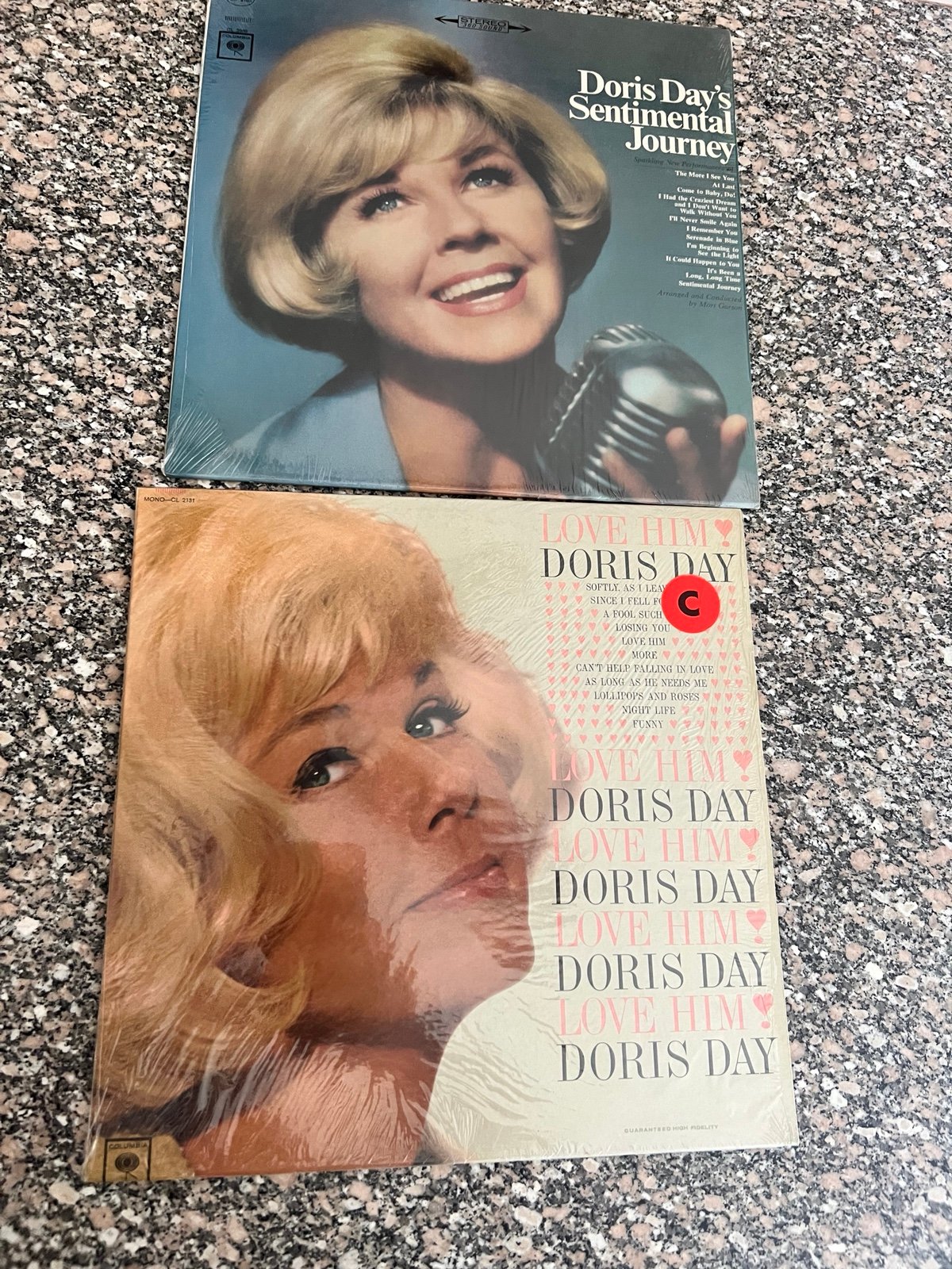 Vintage Vinyl Records Doris Day Love Him & Doris Day's Sentimental Journey