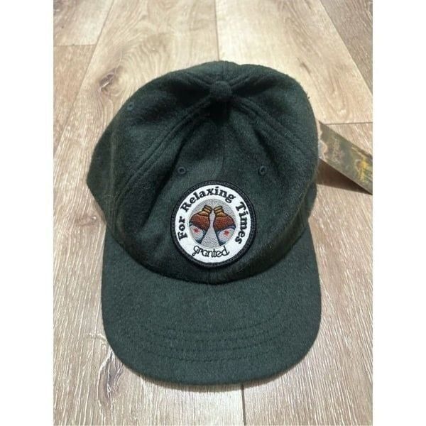 Granted Sweater Co. Mens Green Relaxing Times Melton Wool Cap Adjustable