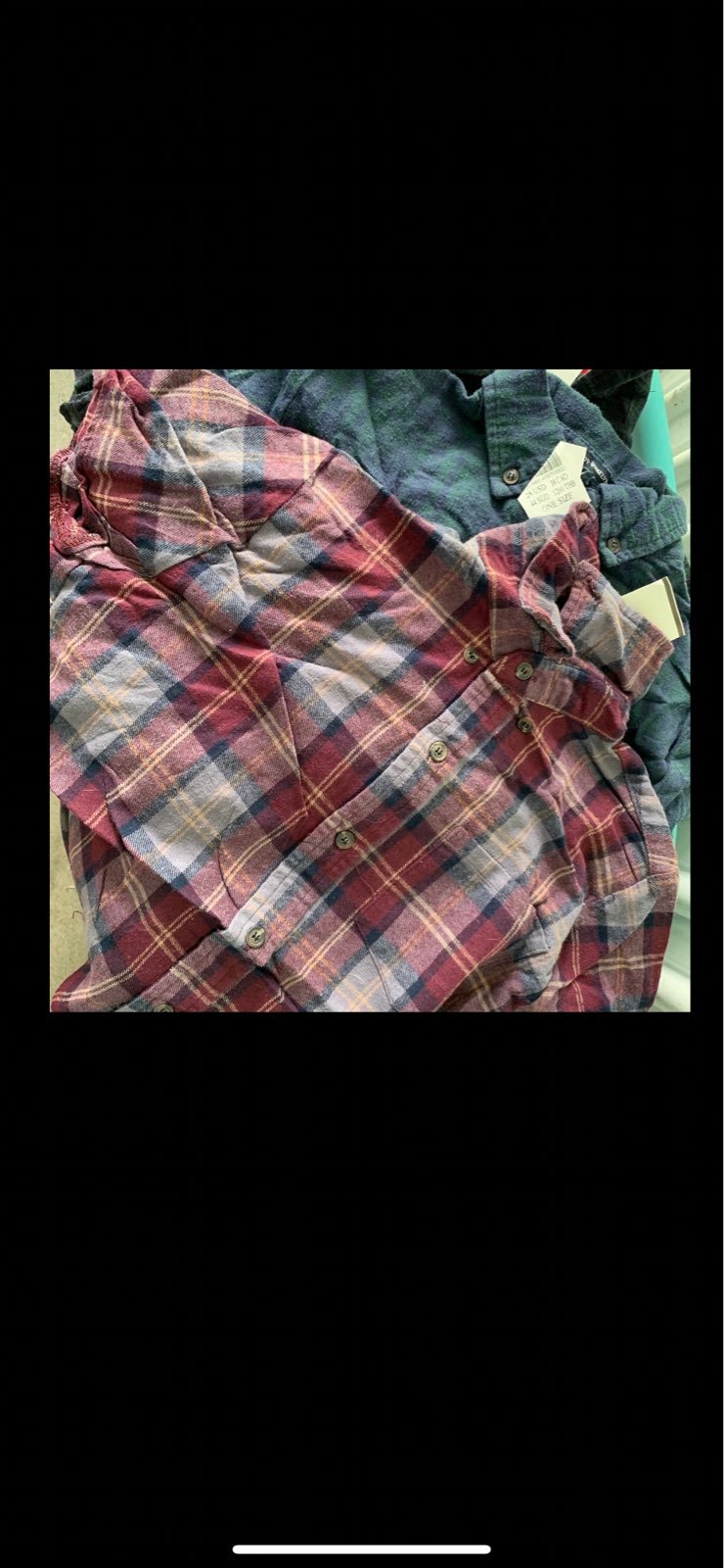 Bundle of finished cropped flannel top