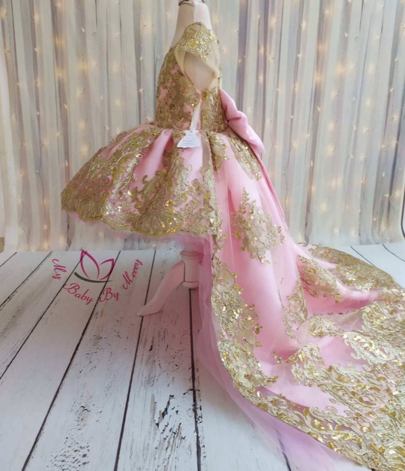 Pink and gold size 9 girls princess dress fancy