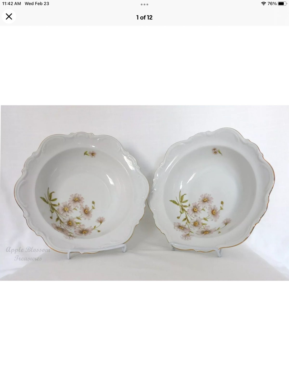 Mtterteich Bavaria Germany Daisy Bell 6500 -9 - 2 Round Vegetable Serving Bowls