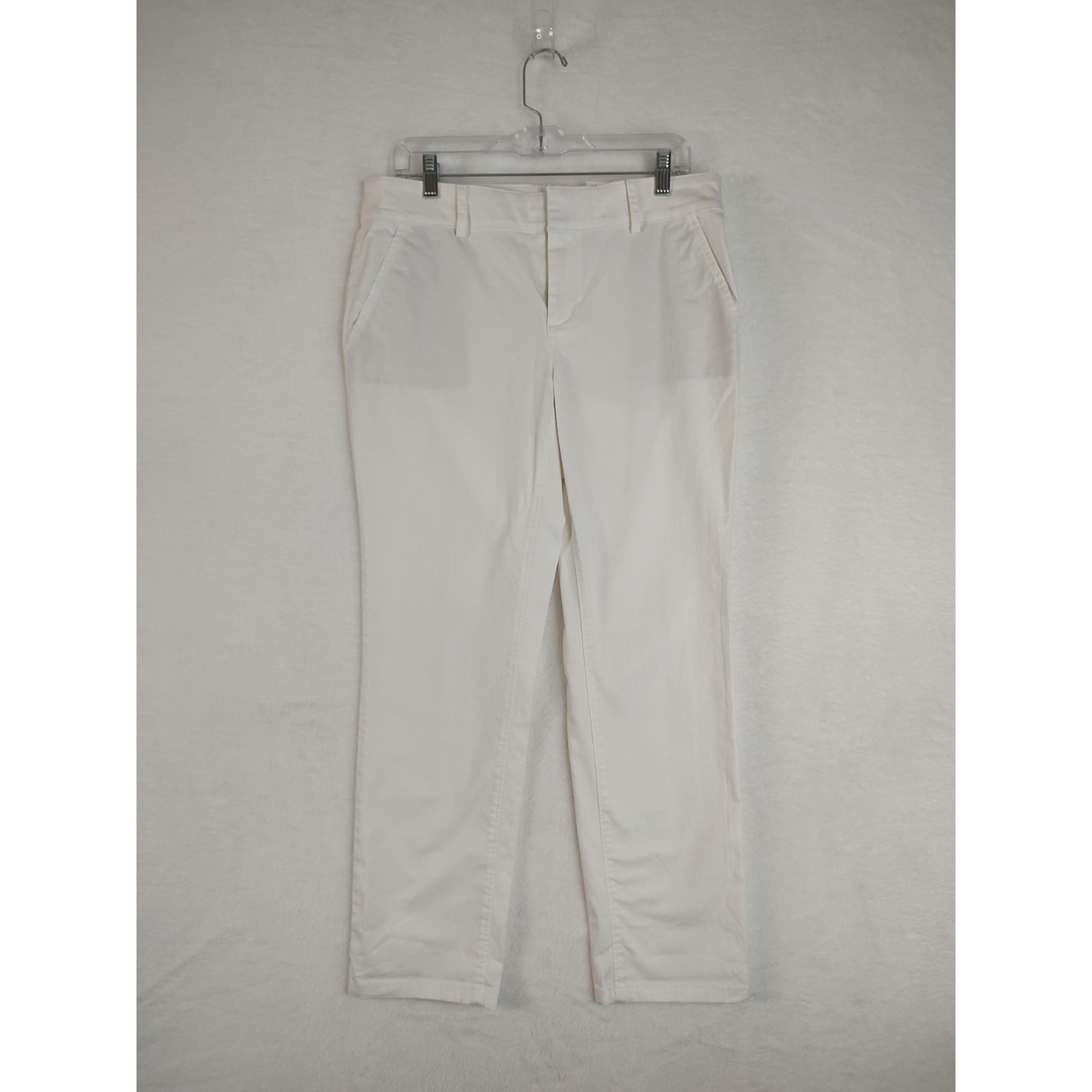 LOFT Ann Taylor Girlfriend Chino Womens Size 10 White Pant Slim Through The Hip
