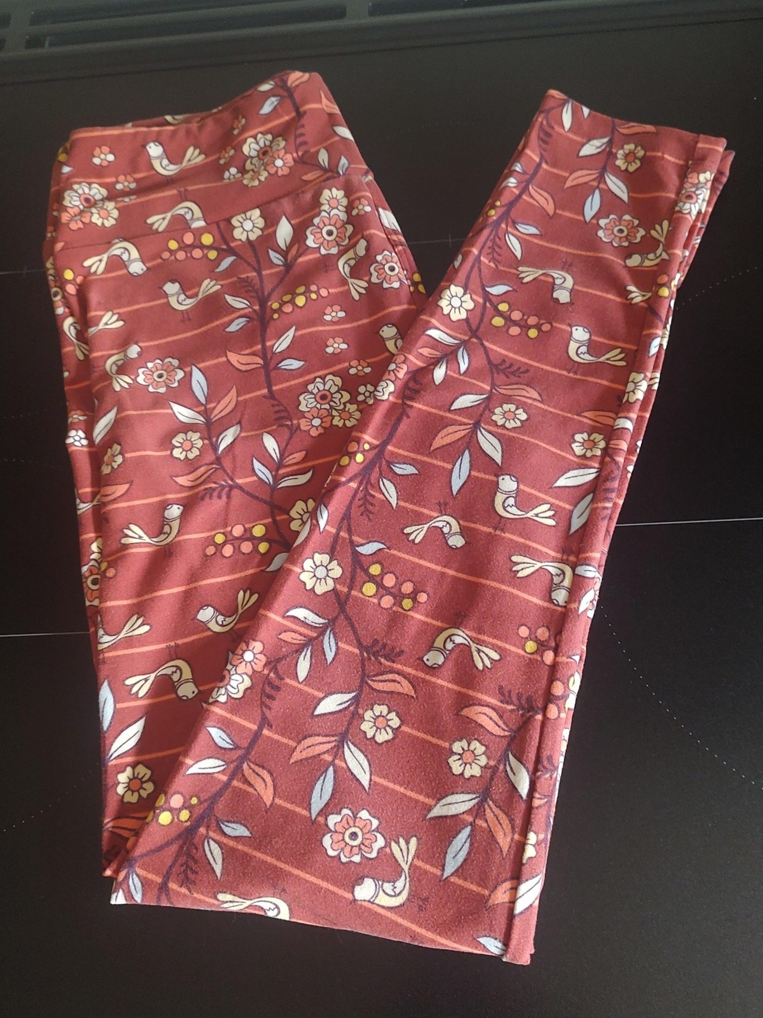 NWOT Lularoe OS Leggings One Size Birds Flowers