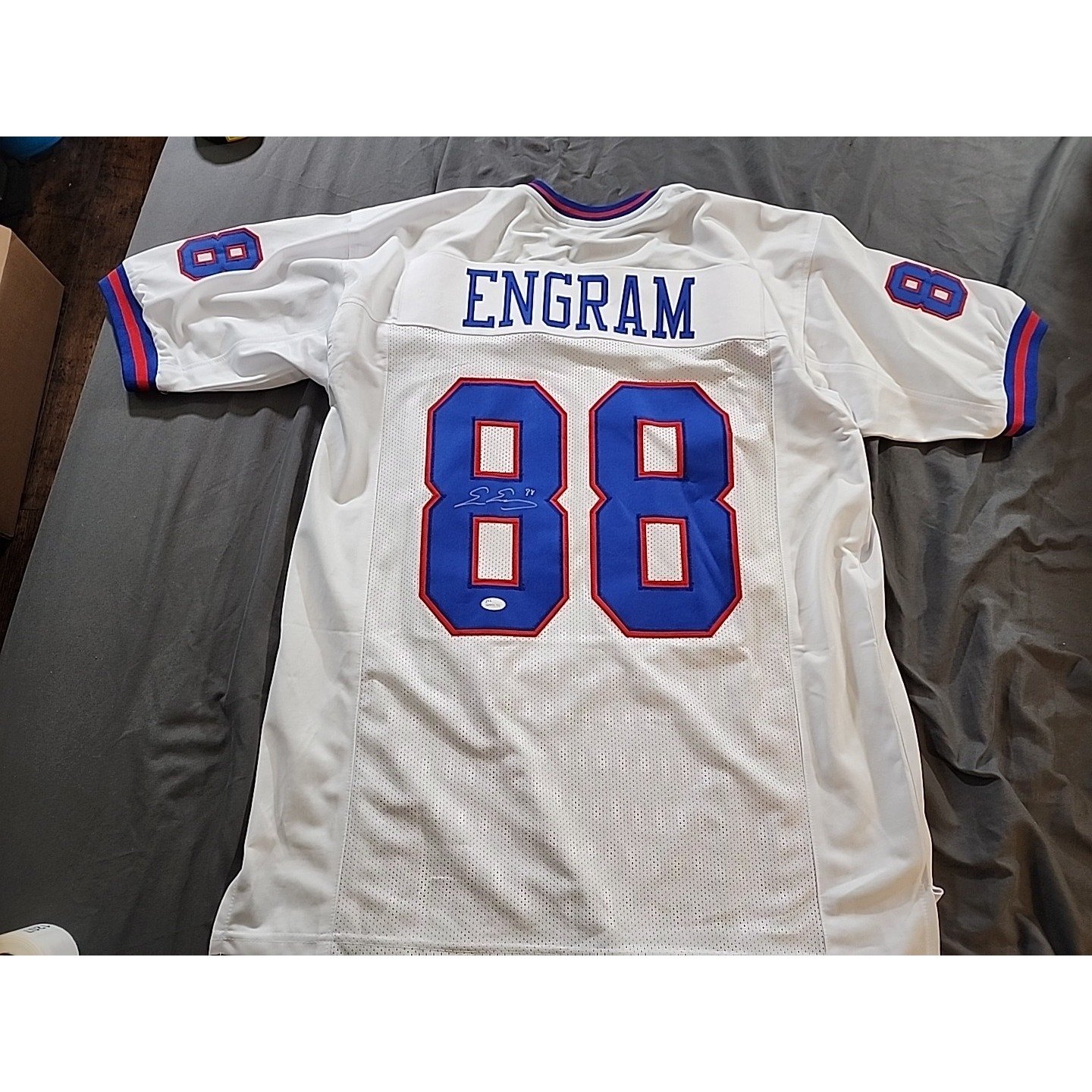 Evan Engram New York Giants Signed Custom Jersey JSA Authenticated Sz XL