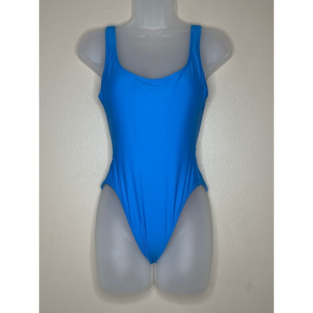 J. Crew Heritage Scoopback One-Piece Swimsuit Blue Size 2 Summer Vacation