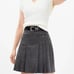 NEW LOFT Houndstooth Brushed Flannel Pleated Pocket Skirt Size 10