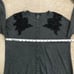 Ann Taylor Button Front Black Lace Shoulder Gray Cardigan Sweater Women's Size M