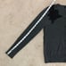 Ann Taylor Button Front Black Lace Shoulder Gray Cardigan Sweater Women's Size M