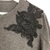 Ann Taylor Button Front Black Lace Shoulder Gray Cardigan Sweater Women's Size M