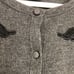Ann Taylor Button Front Black Lace Shoulder Gray Cardigan Sweater Women's Size M
