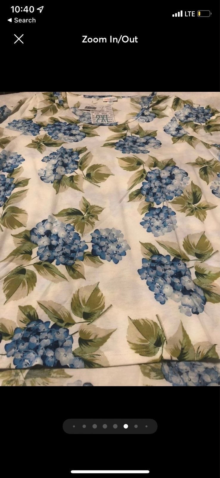 White Blue Hydrangeas Lularoe Classic T 2X 22/24 20/22 2XL XXL Unicorn LLR New