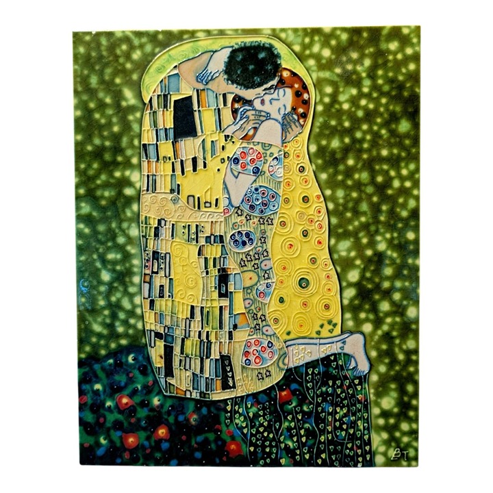 Gustav Klimt The Kiss Resin Artwork Wall Hanging