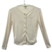 Yarn Works Vintage Cream Knit Floral Beaded Cardigan Sweater Jacket