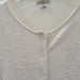 Yarn Works Vintage Cream Knit Floral Beaded Cardigan Sweater Jacket