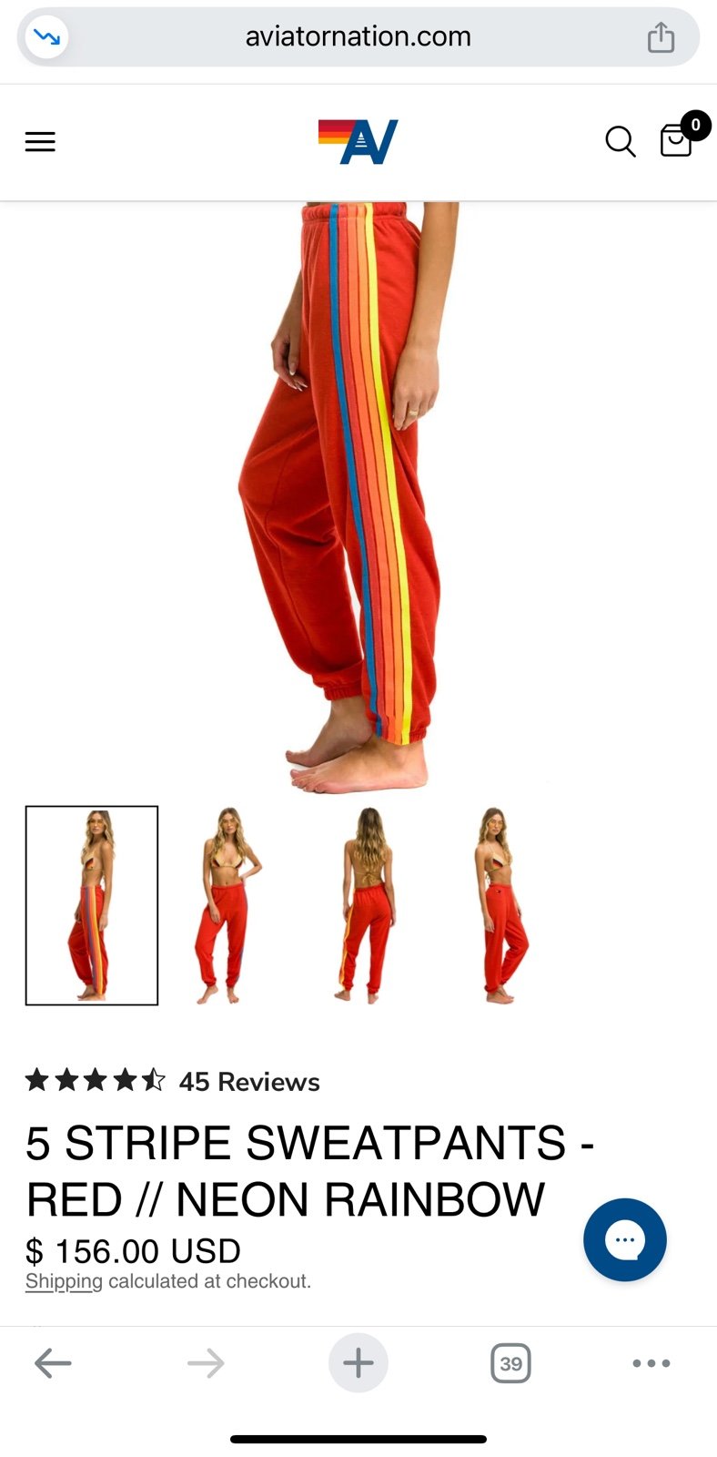 Aviator nation sweatpants 5 stripes