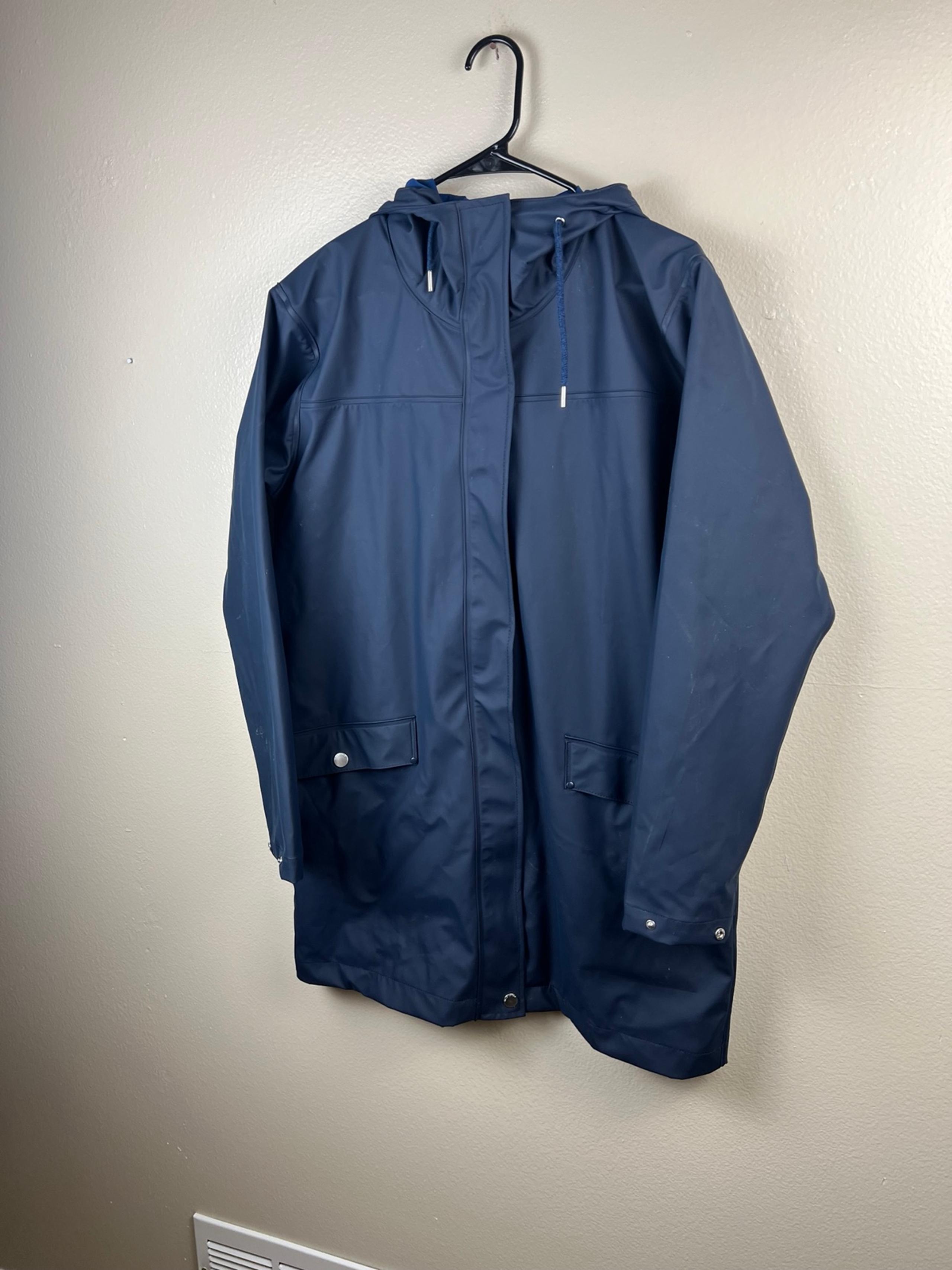 Helly Hansen Waterproof Women's Moss Raincoat Sz Large Navy blue Dunloe