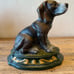 Vintage Wright Studios Large Cast Iron Hand Painted Beagle Door Stop