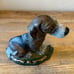Vintage Wright Studios Large Cast Iron Hand Painted Beagle Door Stop