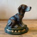 Vintage Wright Studios Large Cast Iron Hand Painted Beagle Door Stop