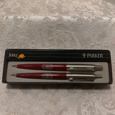1984 Black Parker Jotter Ball Pen & Pencil Set in Parker Box. IAMAW IA of M.