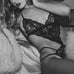 NWT Sexy Black Lace Eyelash Stretch Lingerie Strappy Bodysuit