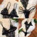NWT Sexy Black Lace Eyelash Stretch Lingerie Strappy Bodysuit