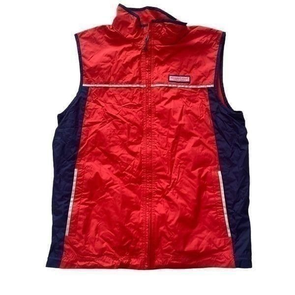 Vineyard Vines Red Polyester/ Fleece Vest Reflectors Logo Size S Pockets (J23)