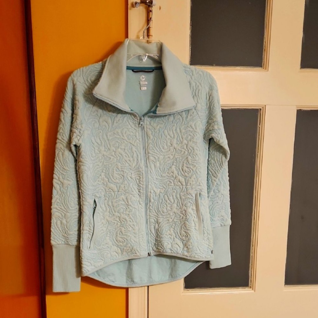Merrell Women's Selectwick Mint Blue Green Textured Pattern Jacket Size M