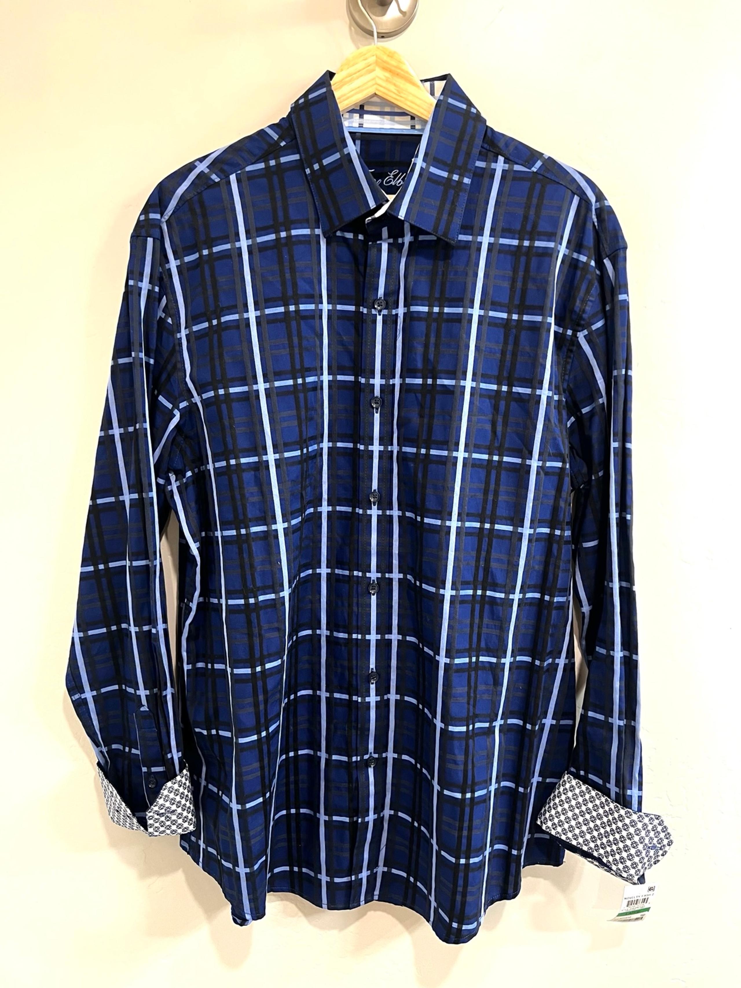 NWT Tasso Elba Plaid Button Down Dress Shirt Size Large