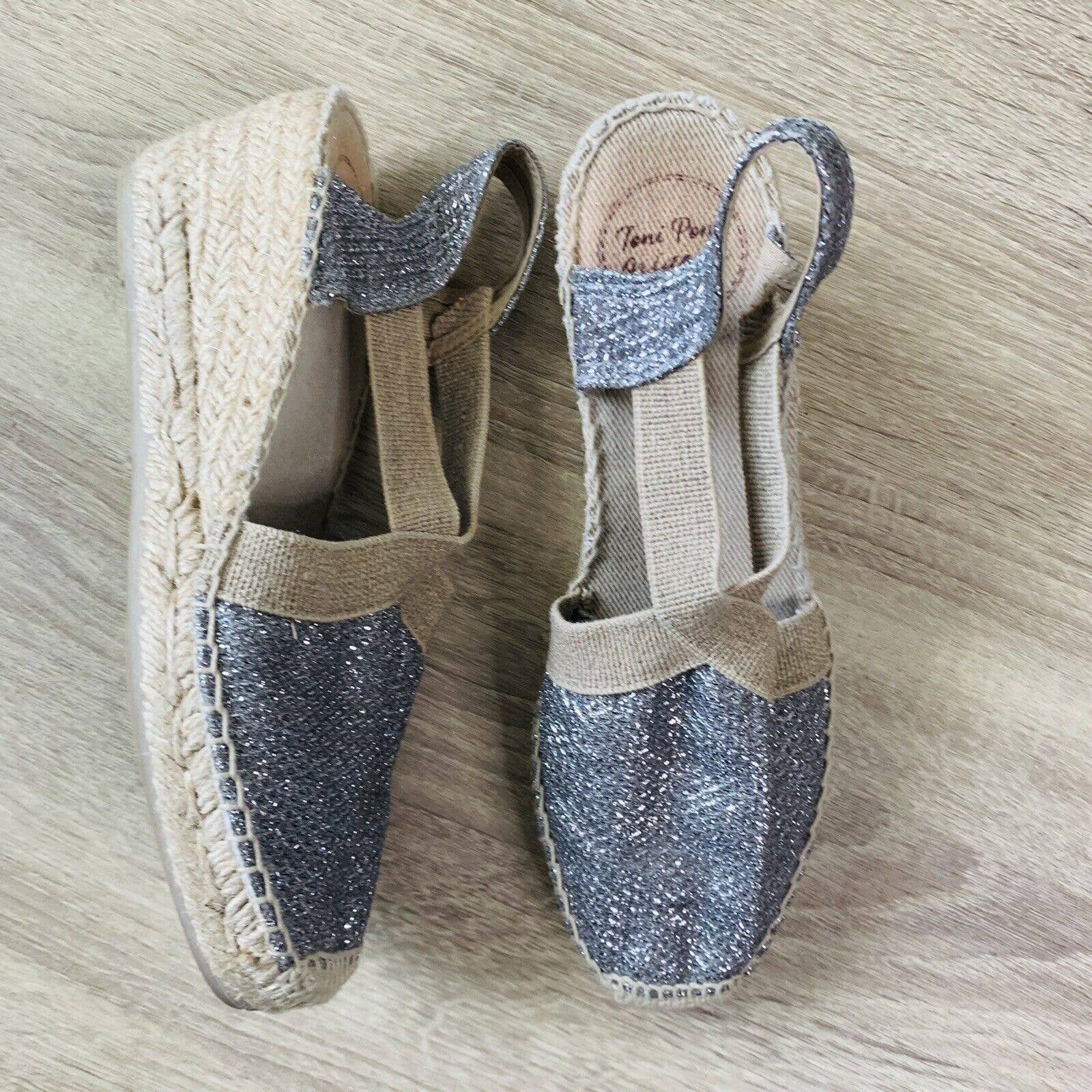 Toni Pons Origens Saba Glitter Closed Toe Espadrille Wedges