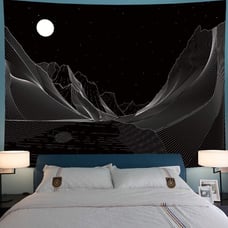 Moon tapestry boho mountains