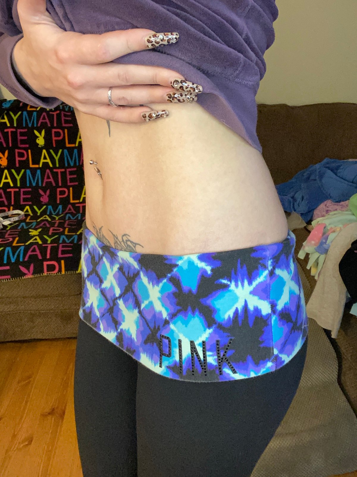 PINK foldover leggings