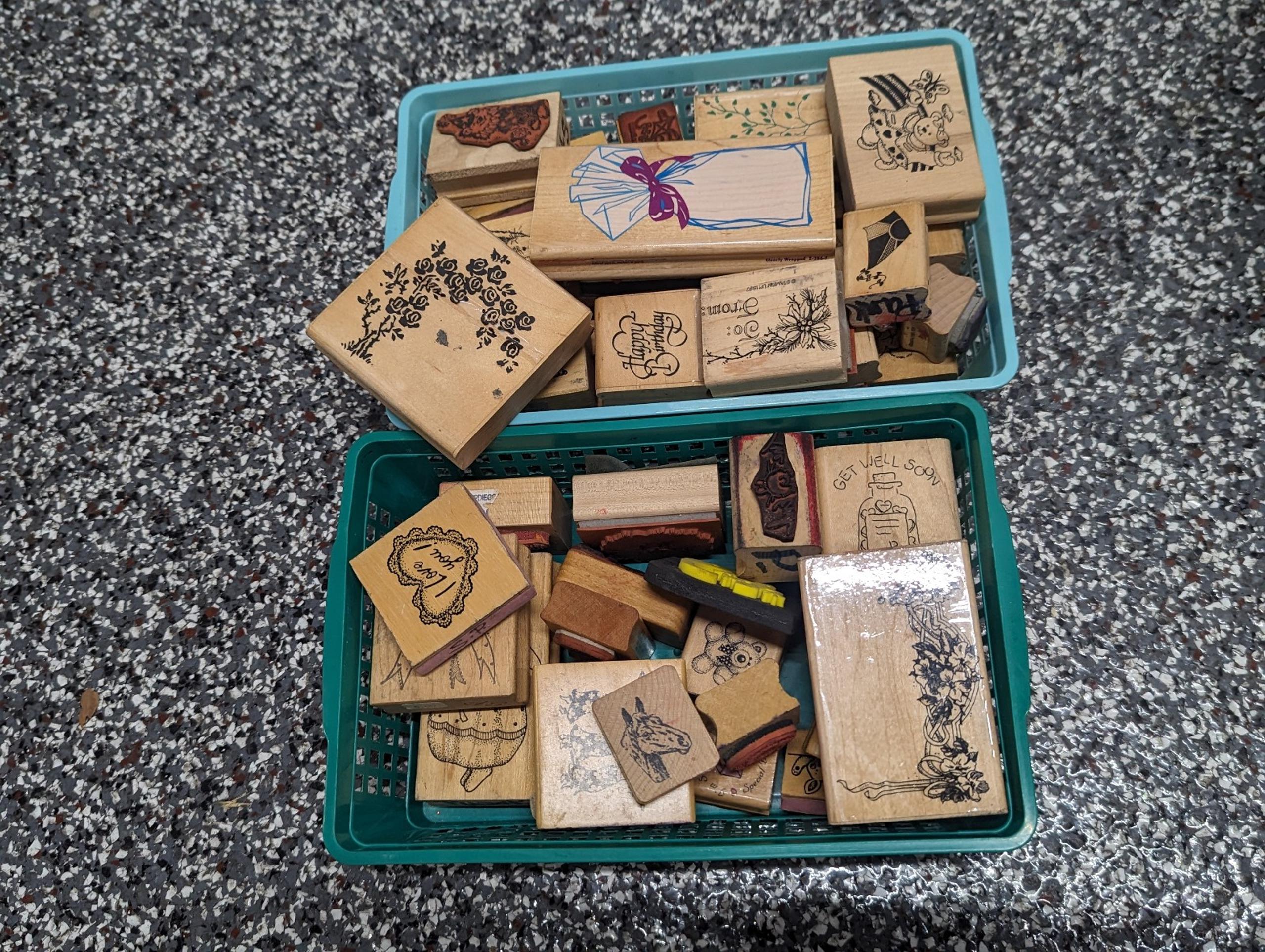 HUGE Lot 4 Pounds Various Rubber Stamps Vintage Crafts Art Scrapbooking RARE