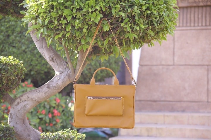 Ladies Leather Laptop Bag Large Tote Bag with Outside Pocket Classic Women Bag