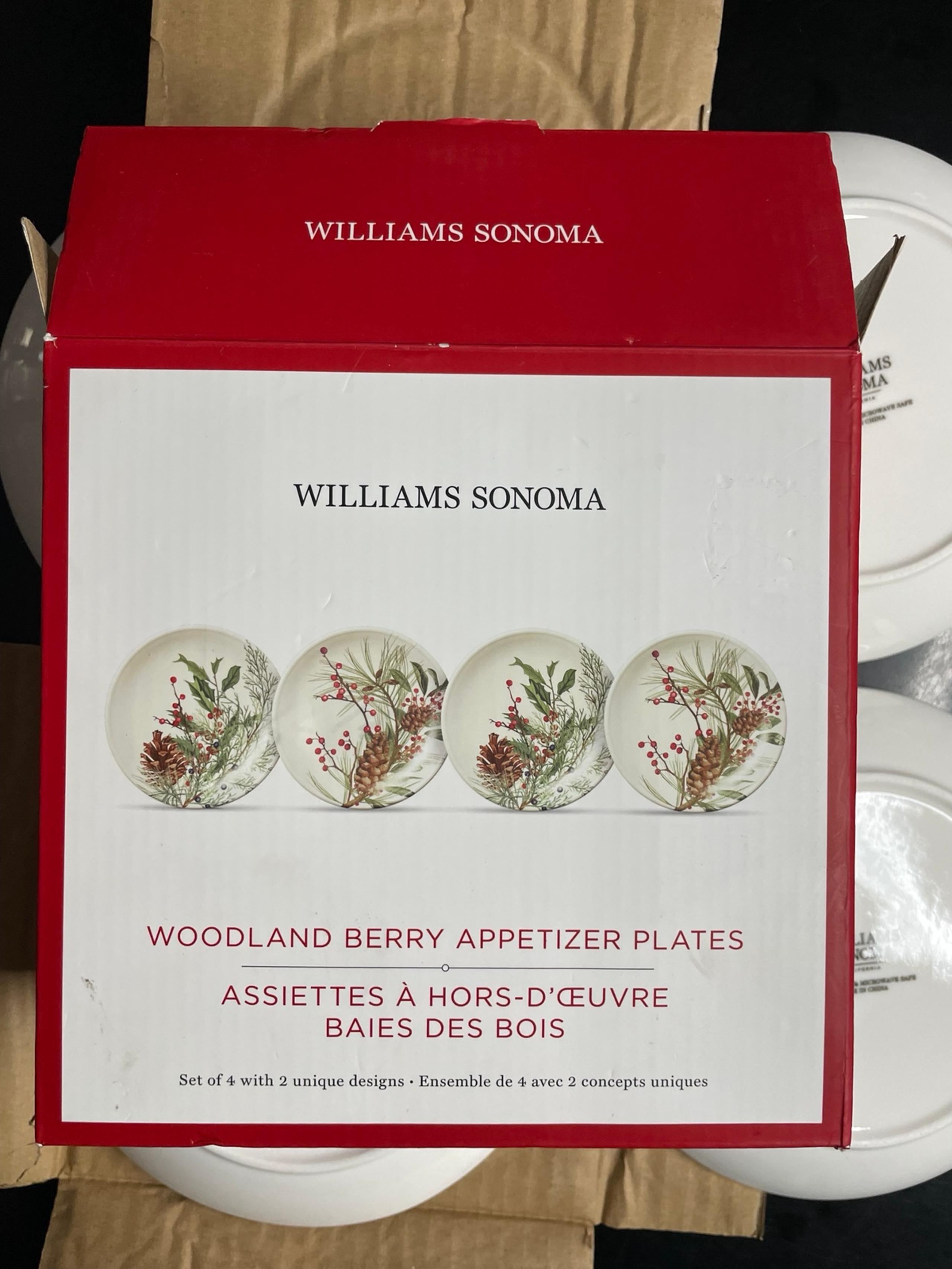 Williams Sonoma Woodland Berry Appetizer Plates Set of 4