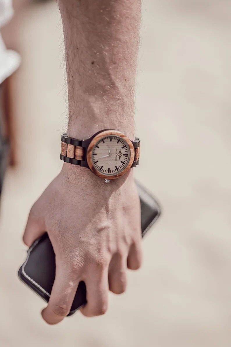 Engraved Zebra Wood Couple’s Watch,Men Women wood watch,Couple watch