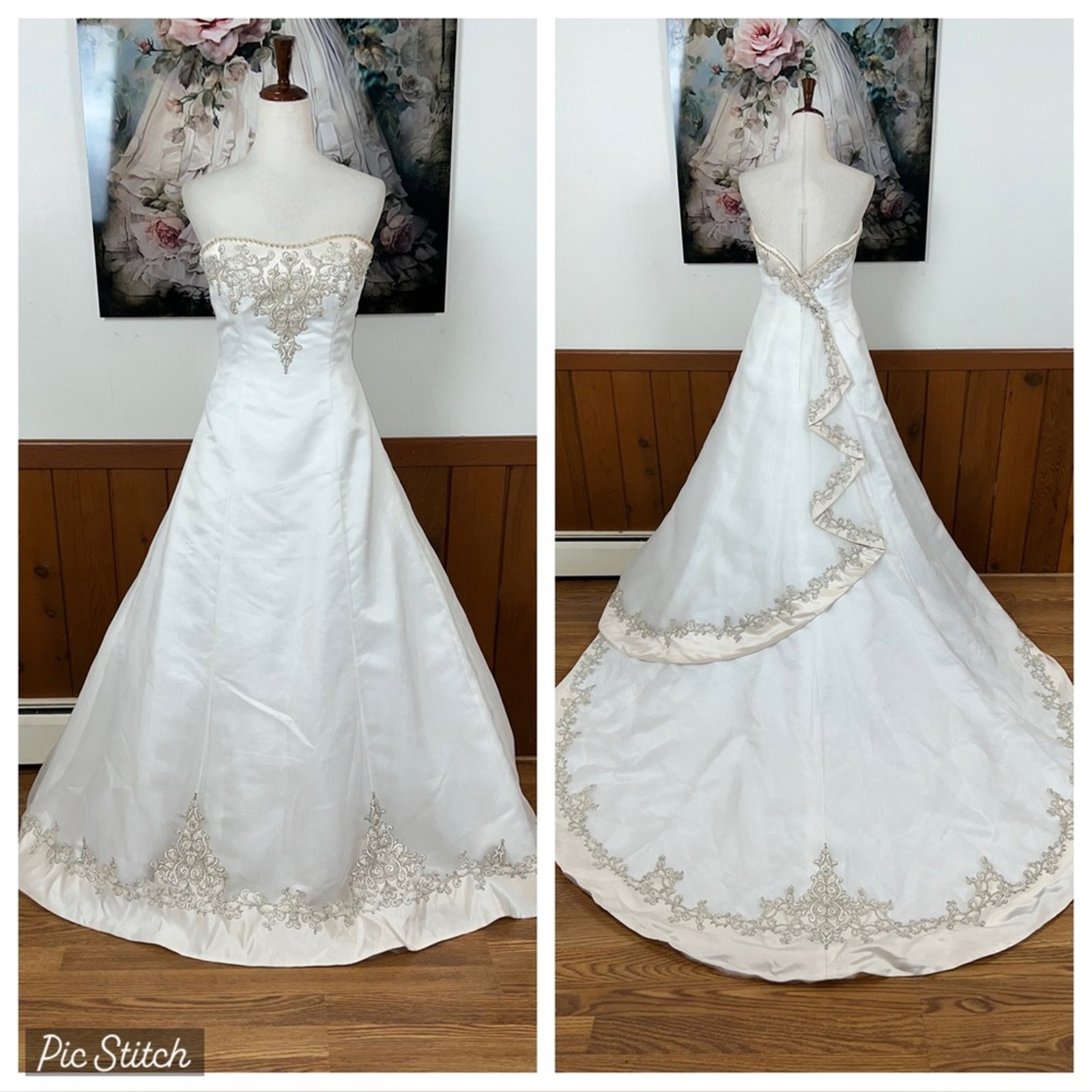 Gorgeous Vintage Y2K Mon Cheri Two Tone Organza Wedding Gown!