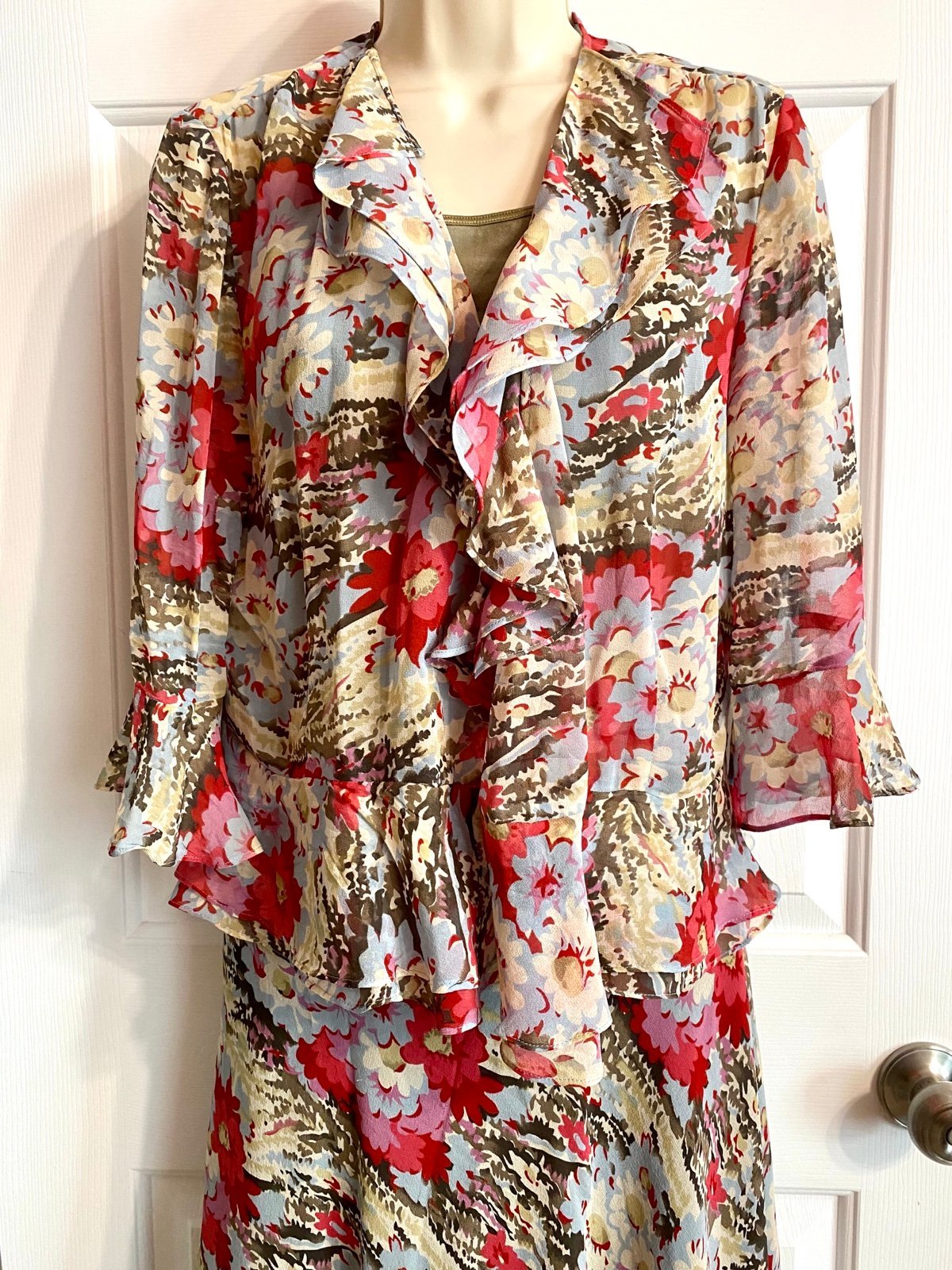 Jones NY Floral Silk Skirt/Jacket Set -orig 100