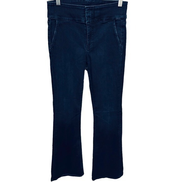7 for all mankind Jeans Flare Dark Wash Retro Wide Waist Boho Cotton Nylon 26