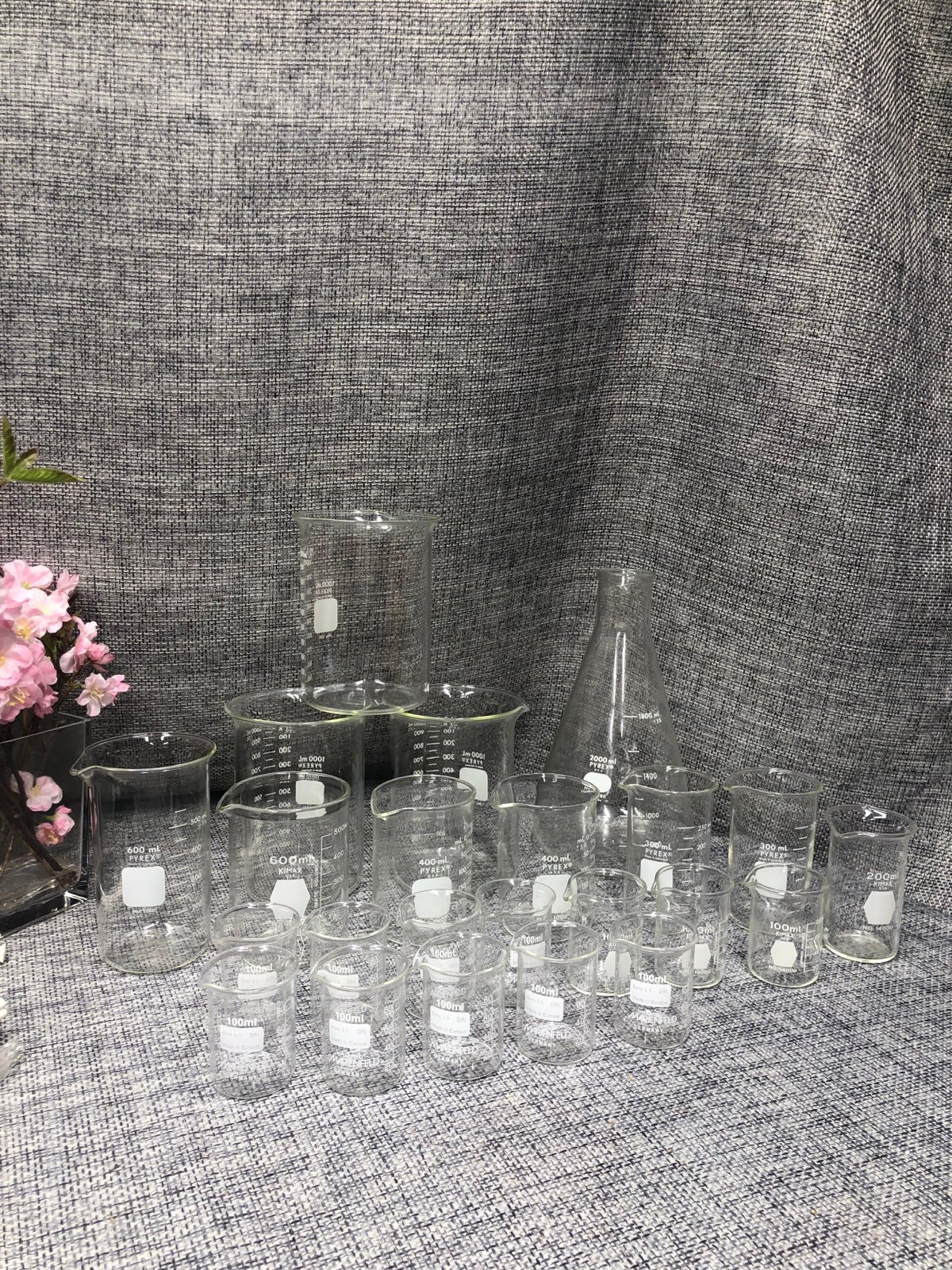 23 PCs Marienfeld Pyrex Glass Beaker Borosilica glass 100 ML to 1800ML